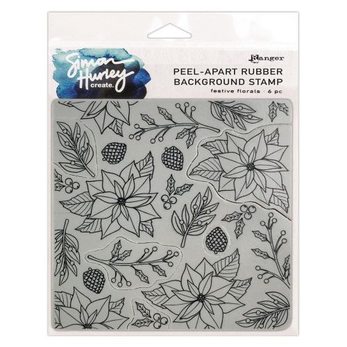 stempel gumowy by Simon Hurley - festive florals (bożonarodzeniowe tło)