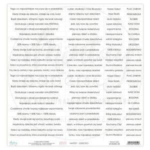 papier scrapbook Mintay Papers - napisy Dziecko PL