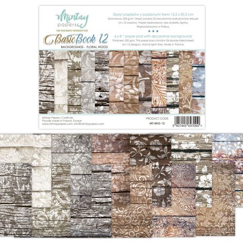 papier scrapbook Mintay Papers - basic book 12 - floral wood [bloczek/pad]