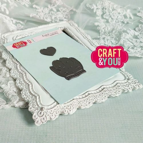 wykrojnik Craft&amp;You - mittens with a heart / rękawiczki z serduszkiem [CW196]