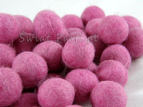 kulka filcowa - różowa 20mm
