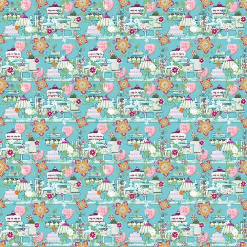 tkanina bawełniana Vaessen Creative - coco-ton - so cute blue pastry shop (45 x 50 cm)