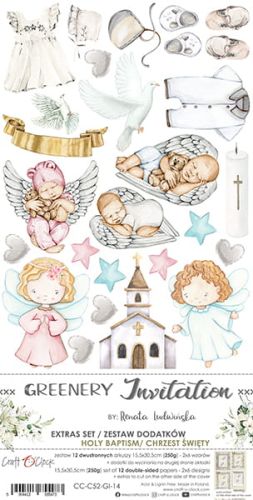 zestaw dodatków - greenery invitation (chrzest)
