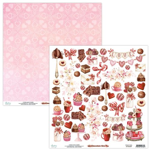 papier scrapbook Mintay Papers - chocolate kiss - arkusz z elementami