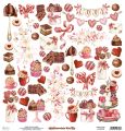 papier scrapbook Mintay Papers - chocolate kiss - arkusz z elementami