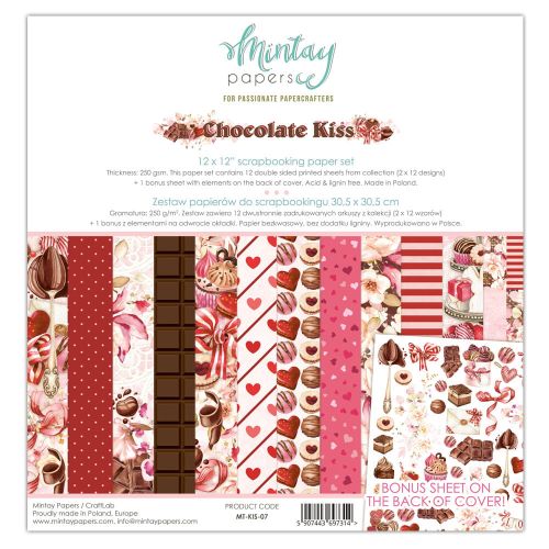papier scrapbook Mintay Papers - chocolate kiss [zestaw 12"x12"]