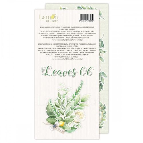 papier scrapbook LemonCraft - leaves 06 - elementy do wycinania [bloczek/pad] 15 x 30