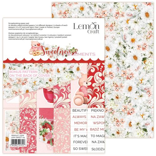 papier scrapbook LemonCraft - sweetness - elementy do wycinania [bloczek/pad] 15 x 20