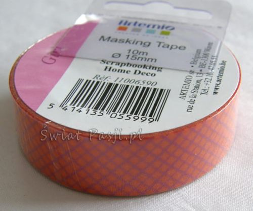 papierowa taśma dekoracyjna - w romby (czerwona)