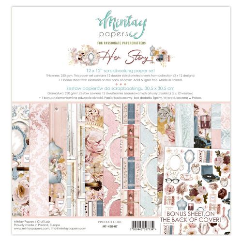 papier scrapbook Mintay Papers - her story [zestaw 12"x12"]