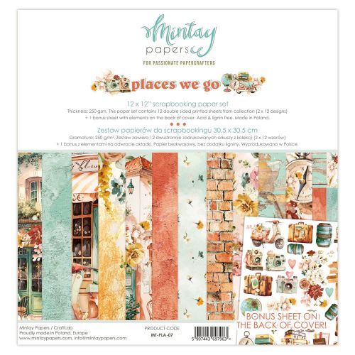 papier scrapbook Mintay Papers - places we go [zestaw 12"x12"]