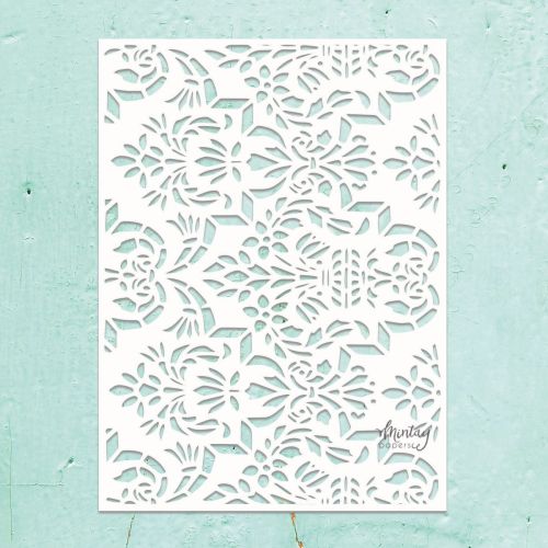 szablon / maska Mintay - kwiecisty border [MTK-STEN-18]
