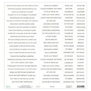 papier scrapbook Mintay Papers - napisy Travel ANG