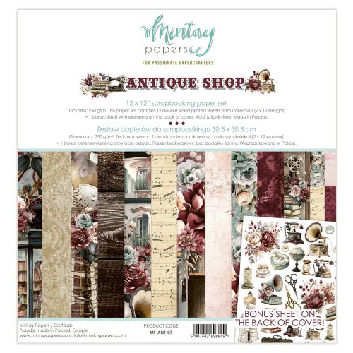 papier scrapbook Mintay Papers - antique shop [zestaw 12"x12"]