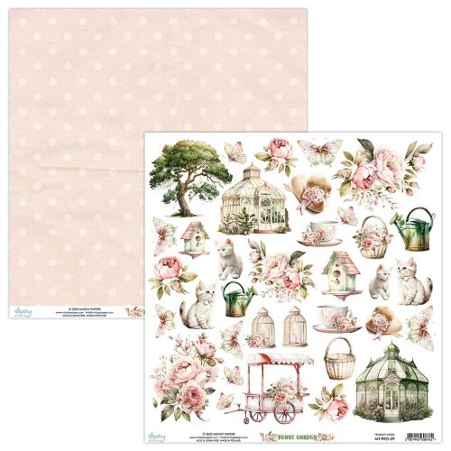 papier scrapbook Mintay Papers - peony garden - arkusz z elementami
