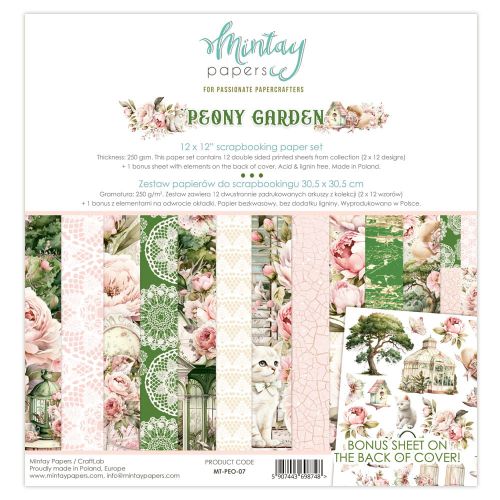 papier scrapbook Mintay Papers - peony garden [zestaw 12"x12"]