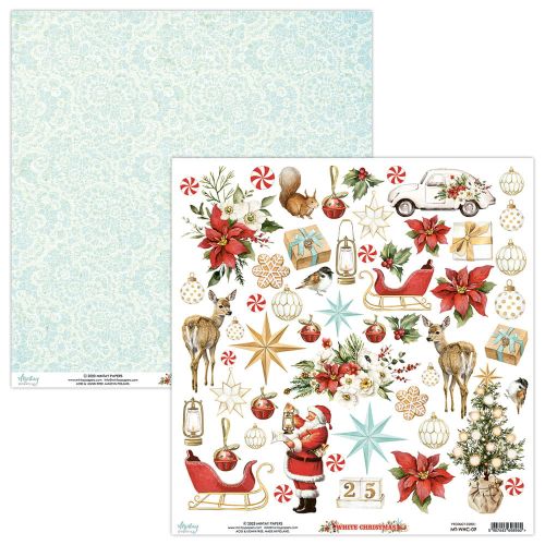 papier scrapbook Mintay Papers - white christmas - arkusz z elementami
