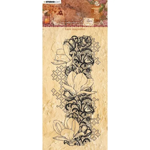 stempel silikonowy Studio Light - warm &amp; cozy clear stamp: lace magnolias nr.107