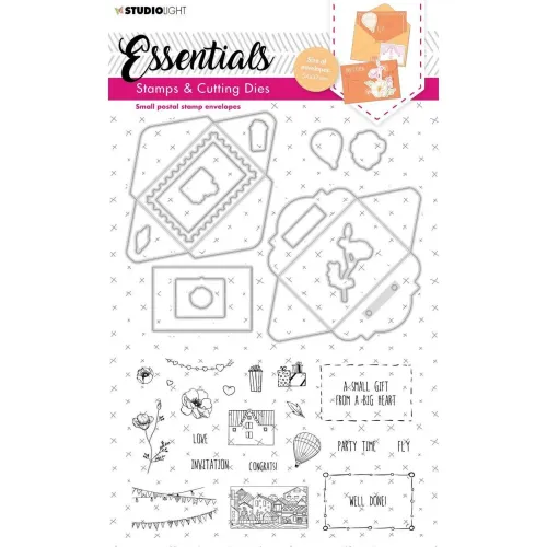 wykrojnik Studio light - Essentials Stamp &amp; Cutting Die: Small Postal Stamp Envelopes