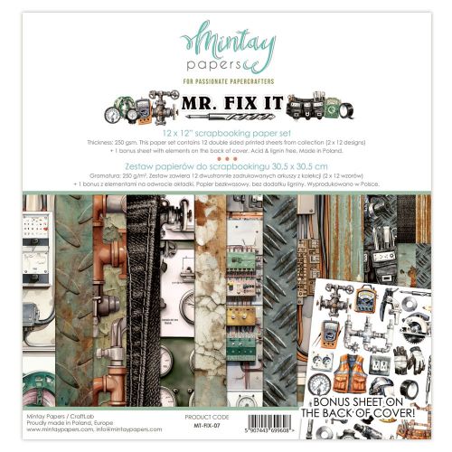 papier scrapbook Mintay Papers - mr. fix it [zestaw 12"x12"]