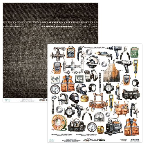 papier scrapbook Mintay Papers - mr. fix it - arkusz z elementami