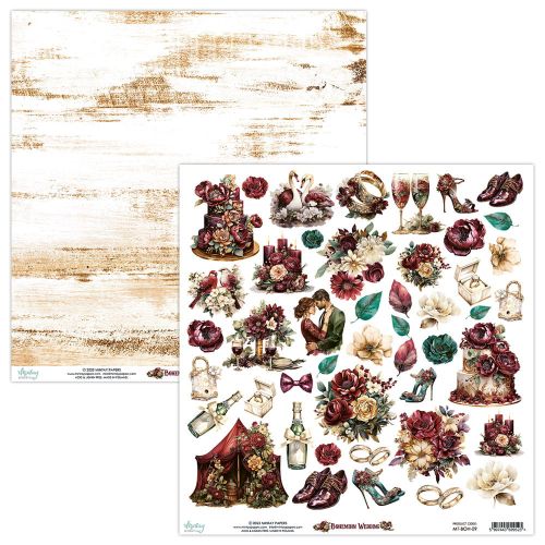 papier scrapbook Mintay Papers - bohemian wedding - arkusz z elementami
