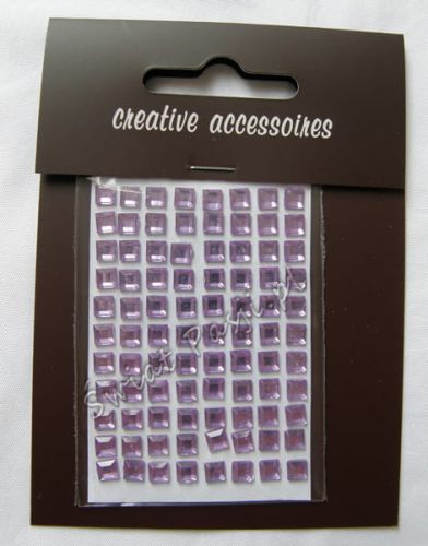 półkryształki 4mm - kwadraciki wrzosowe