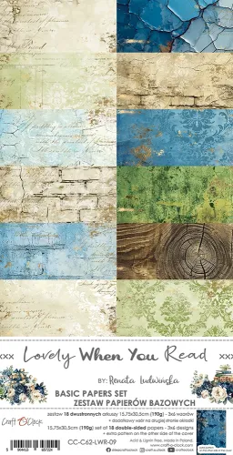 zestaw dodatków - lovely when you read - zestaw bazowy 15x30 cm