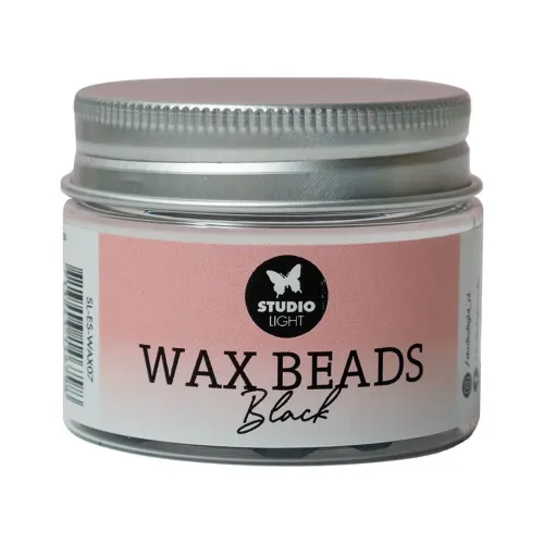wosk do pieczęci - Studio Light - wax beads black (czarny)