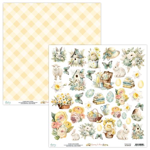 papier scrapbook Mintay Papers - spring is here - arkusz z elementami