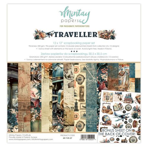 papier scrapbook Mintay Papers - traveller [zestaw 12"x12"]