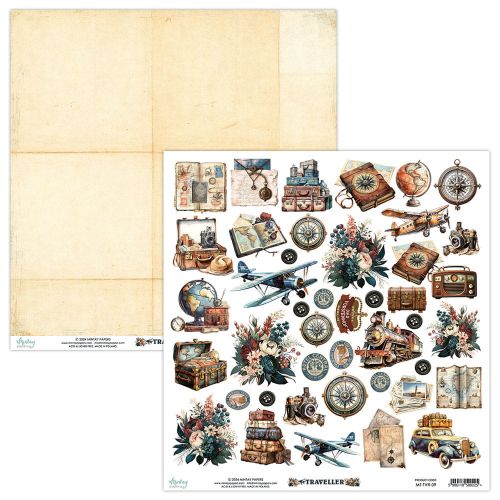 papier scrapbook Mintay Papers - traveller - arkusz z elementami