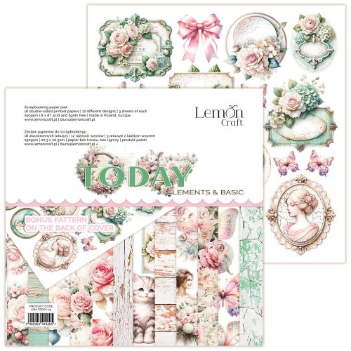 papier scrapbook LemonCraft - today - elementy do wycinania [bloczek/pad] 20 x 20 cm