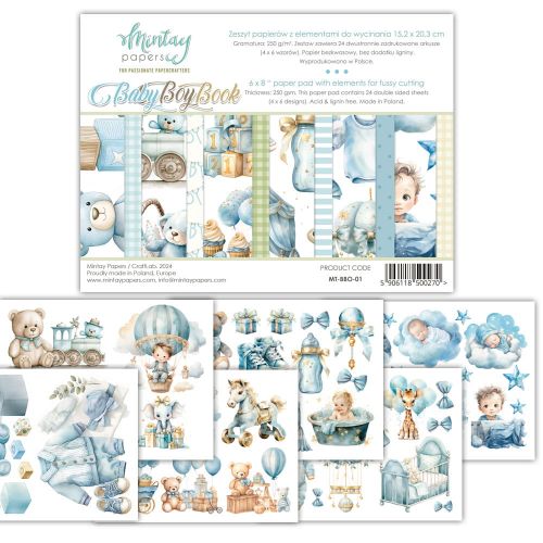 papier scrapbook Mintay Papers - baby boy (elementy do wycinania) [bloczek/pad]