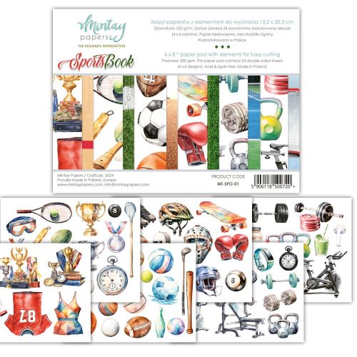 papier scrapbook Mintay Papers - sports (elementy do wycinania) [bloczek/pad]