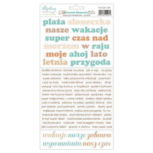 naklejki papierowe Mintay Papers - coastal memories - słowa PL