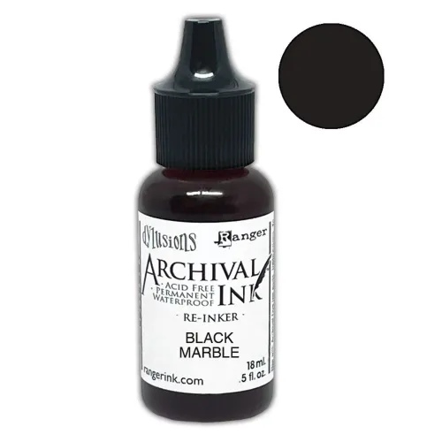 uzupełnienie tuszu Dylusions Archival (reinker) 18ml - black marble (czarny)