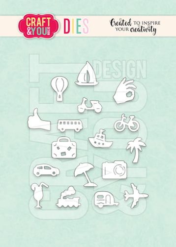 wykrojnik Craft&amp;You - piktogramy podróżnicze (travel pictograms) [CW299]