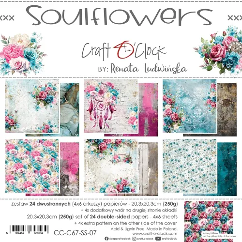 papier scrapbook Craft o'clock - soulflowers [zestaw 8" x 8"]