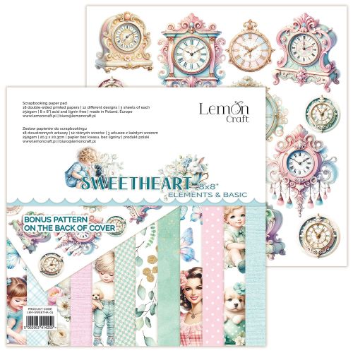 papier scrapbook LemonCraft - sweetheart - elementy do wycinania [bloczek/pad] 20 x 20 cm