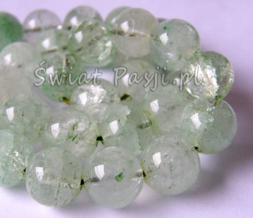 koraliki crackle 1 cm - miętowe