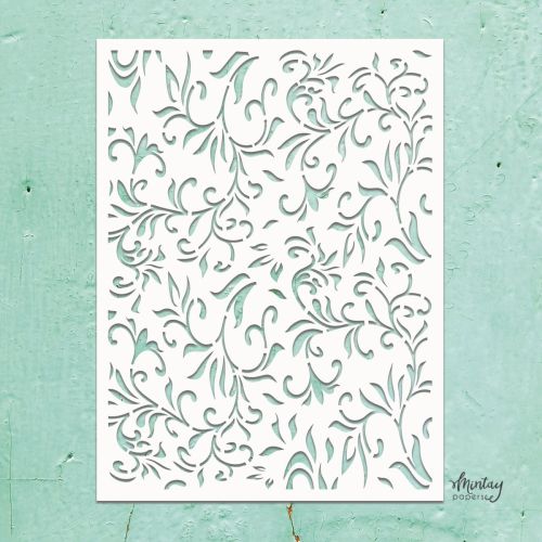 szablon / maska Mintay - floral swirls [MTK-STEN-32]