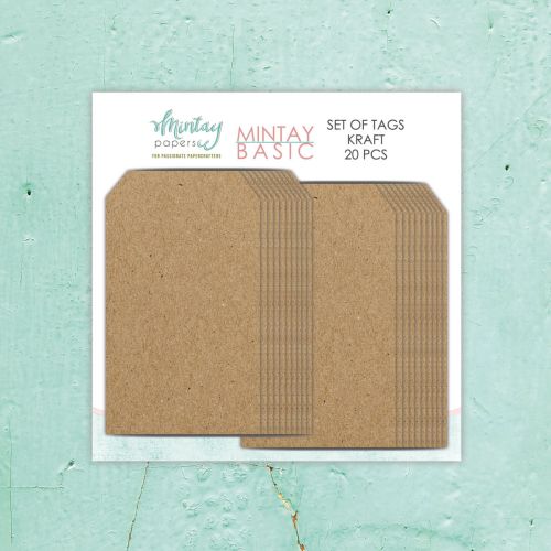 tag Mintay Basic -  kraft 7 x 12 cm - 20szt
