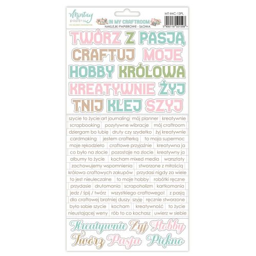 naklejki papierowe Mintay Papers - in my craftroom - słowa PL