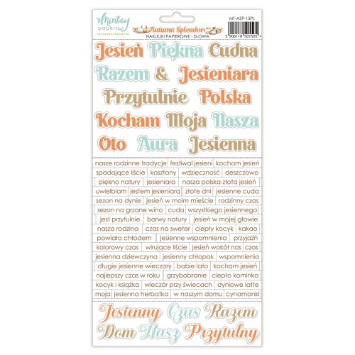 naklejki papierowe Mintay Papers - autumn splendor - słowa PL
