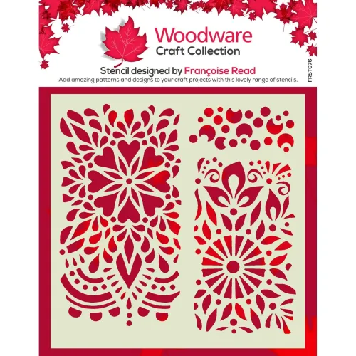 szablon Woodware - stencil floral panels
