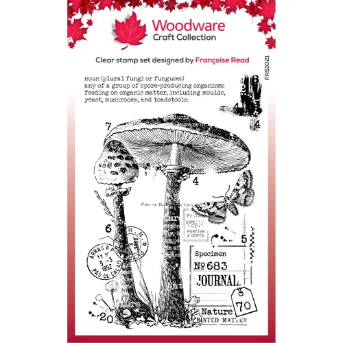 stempel polimerowy Woodware - clear singles stamp set vintage fungi up