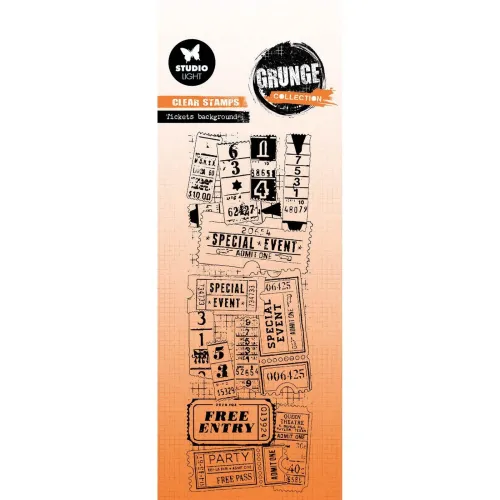 stempel silikonowy Studio Light - grunge collection clear stamp - tickets background