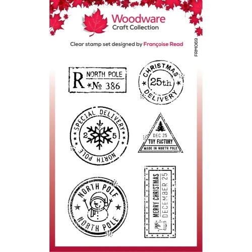 stempel polimerowy Woodware -  christmas postmarks