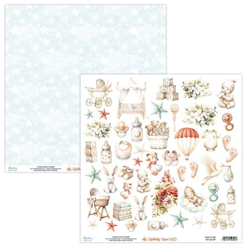 papier scrapbook Mintay Papers - lullaby lane - arkusz z elementami
